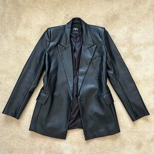 ZARA leather blazer